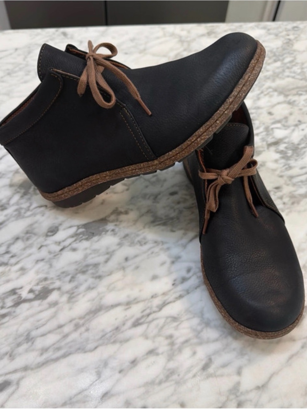 boc Black Ankle Chukka Boots with Brown Laces